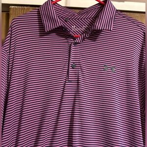 Under Armour Heat Gear Purple Stripe Polo